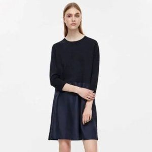 COS mixed knit dress - Navy